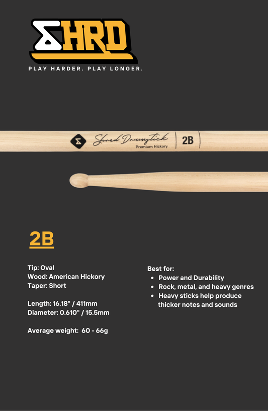SHRED 2B American Hickory Drumsticks