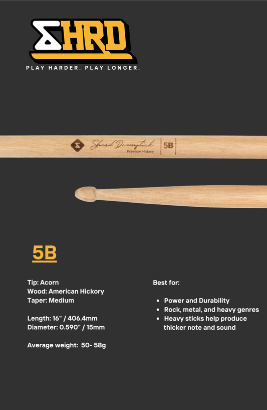 SHRED 5B American Hickory Drumstick
